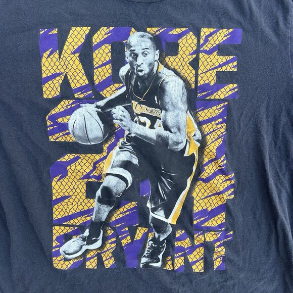 Adidas Kobe Bryant Shirt Men’s Large Graphic Print Black Faded Y2K Rare Lakers - Picture 6 of 8